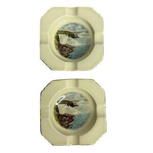 Royal Winton 4”x4” Trinket Dish Ashtrays Niagara Falls Lot Of 2￼